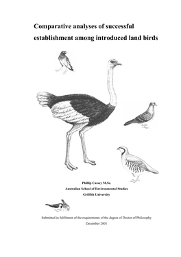 Comparative Analyses of Successful Establishment Among Introduced Land Birds