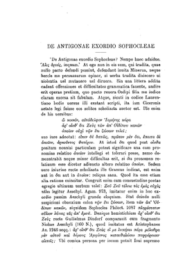De Antigonae Exordio Sophooleae