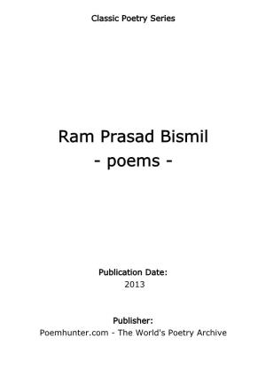 Ram Prasad Bismil - Poems
