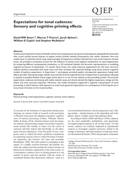 Sensory and Cognitive Priming Effects