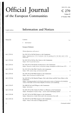Official Journal C270 Volume 29 of the European Communities 27 October 1986