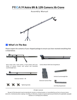 Astra 8Ft & 12Ft Camera Jib Crane