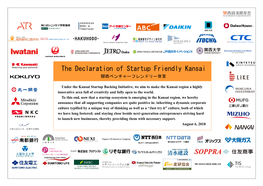 The Declaration of Startup Friendly Kansai