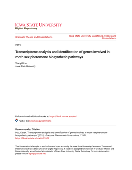 Transcriptome Analysis and Identification of Genes Involved in Moth Sex Pheromone Biosynthetic Pathways