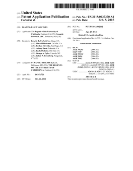 (12) Patent Application Publication (10) Pub. No.: US 2015/0037370 A1 Corbeil Et Al