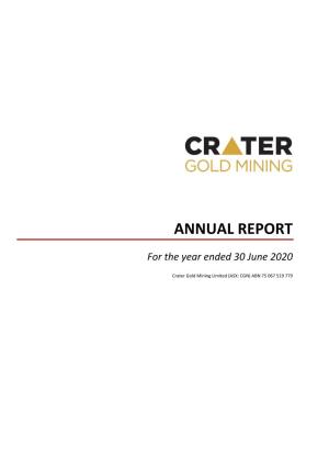 Crater Gold Mining Limited (ASX: CGN) ABN 75 067 519 779