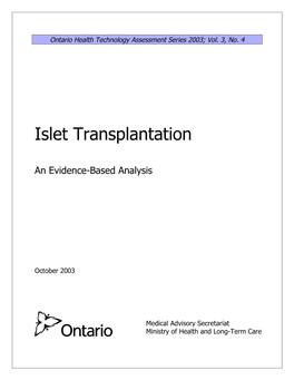 Islet Transplantation