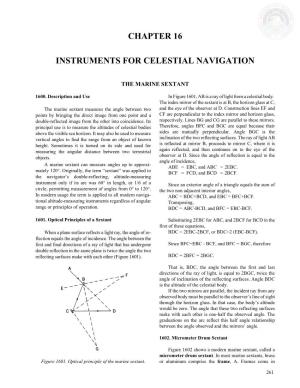 Chapter 16 Instruments for Celestial Navigation