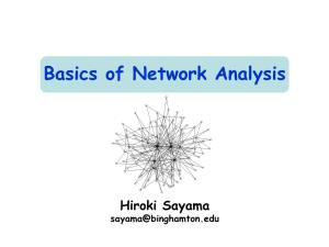 Basics of Network Analysis