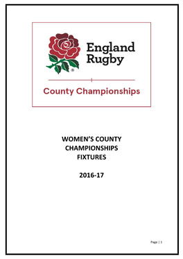 Women's County Championship 2017