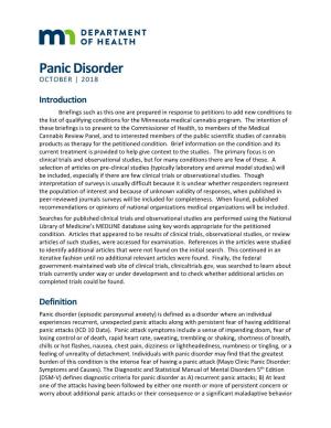 Panic Disorder Issue Brief
