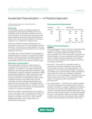 Acrylamide Polymerization — a Practical Approach