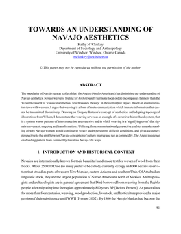 Towards an Understanding of Navajo Aesthetics