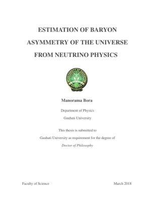 Estimation of Baryon Asymmetry of the Universe from Neutrino Physics