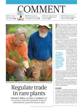 Regulate Trade in Rare Plants