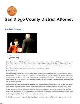 Bonnie Dumanis Is One of San Diego's Most Innovative and Respected Law Enforcement Leaders