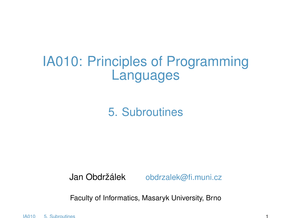 5. Subroutines