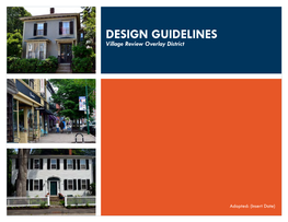 DESIGN GUIDELINES Village Review Overlay District