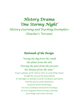 Learning Through History and Drama and Field Studies
