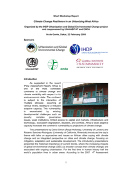 1 Climate Change Resilience in an Urbanizing West Africa
