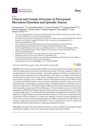 Clinical and Genetic Overview of Paroxysmal Movement Disorders and Episodic Ataxias