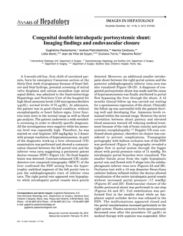Congenital Double Intrahepatic Portosystemic Shunt: Imaging Findings and Endovascular Closure