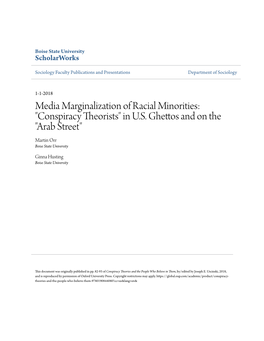 Media Marginalization of Racial Minorities: "Conspiracy Theorists" in U.S