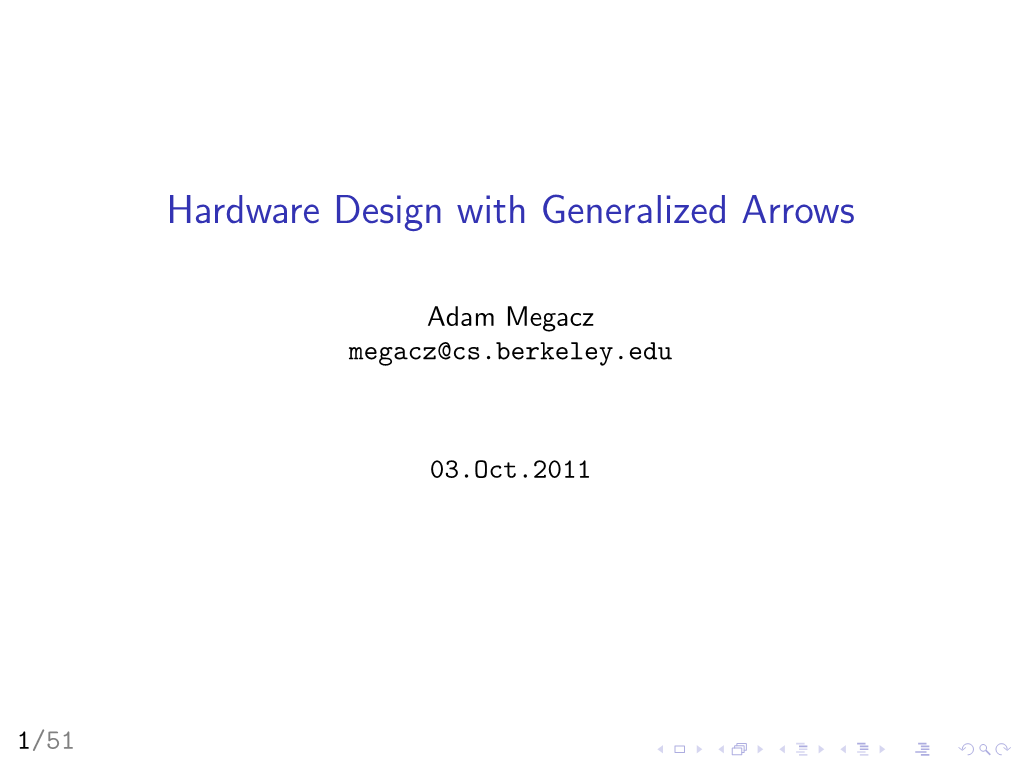 Hardware Design with Generalized Arrows