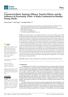 Efficacy, Transfer Effects, and the Influence of Personality Traits