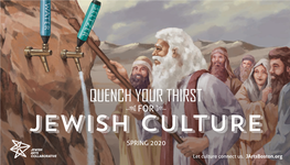 Jewish Culture Spring 2020 Welcome Table of Contents