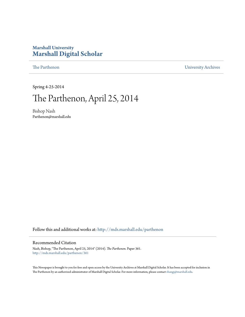 The Parthenon, April 25, 2014