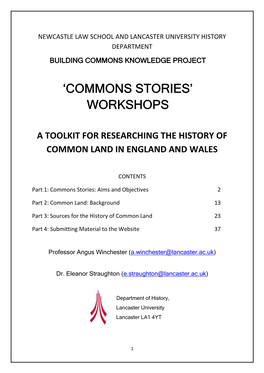 Commons Stories’ Workshops