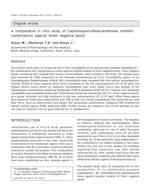 A Comparative in Vitro Study of Cephalosporin/Beta-Lactamase Inhibitor 425