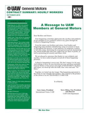 A Message to UAW Members at General Motors