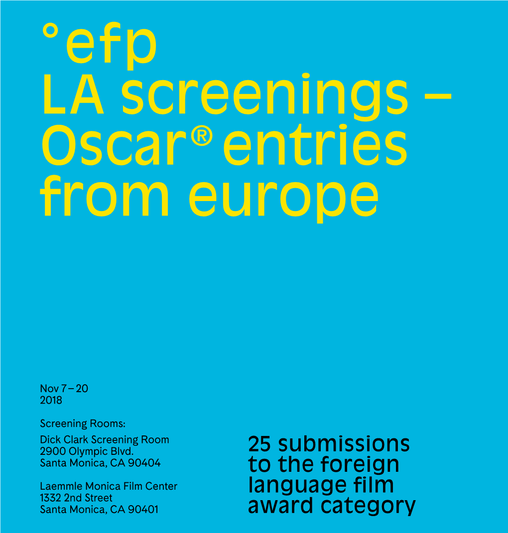 Efp LA Screenings – Oscar ® Entries from Europe