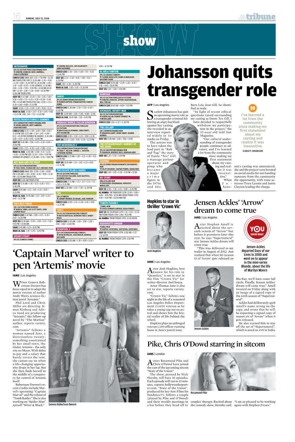 Johansson Quits Transgender Role