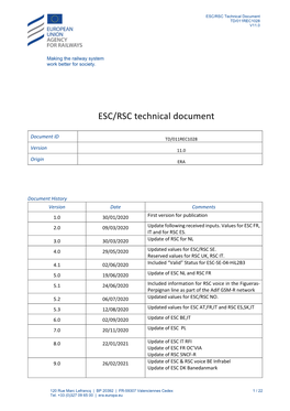ESC/RSC Technical Document TD/011REC1028 V11.0