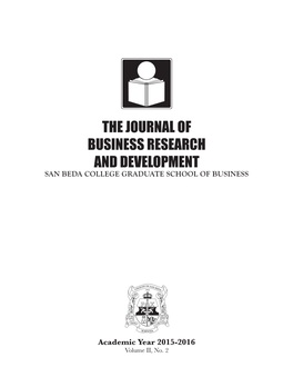 THE JOURNAL of BUSINESS RESEARCH and DEVELOPMENT Volume II, No