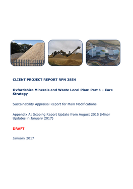 CLIENT PROJECT REPORT RPN 3854 Oxfordshire Minerals And