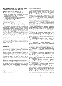 External Flavonoids of 12 Species of North American Eupatorieae