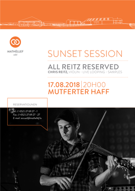 Sunset Session All Reitz Reserved Chris Reitz, Violin - Live Looping - Samples