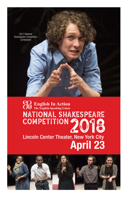 National Shakespeare Competition Contestants