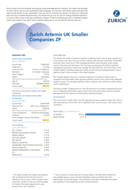 Zurich Artemis UK Smaller Companies ZP