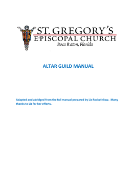 Altar Guild Manual