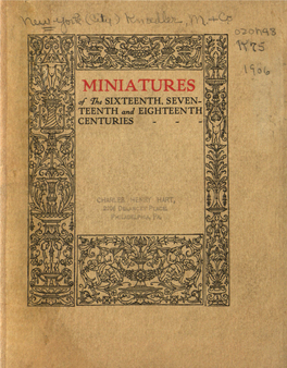 An Exhibition of Miniatures by Celebrated Masters of the 16Th, 17Th