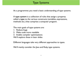 Static Typing, Type Checking Is Performed at Compile Time