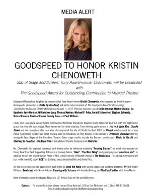 Goodspeed to Honor Kristin Chenoweth