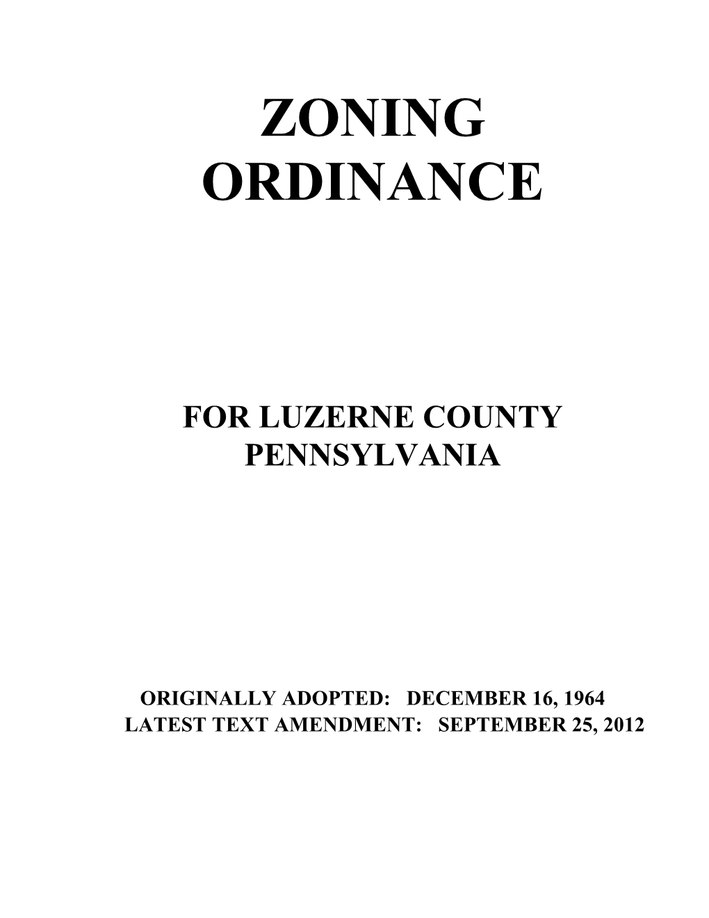 Zoning Ordinance