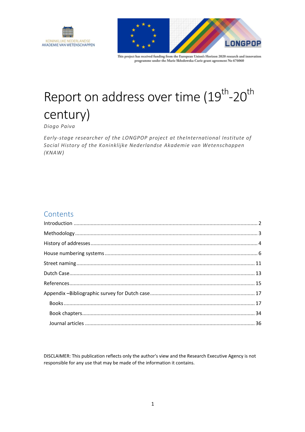 Report on Address Over Time (19Th-20Th Century) Diogo Paiva