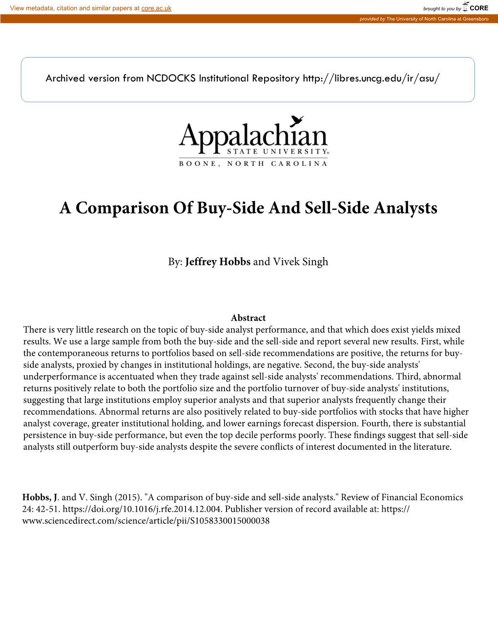 A Comparison of Buy-Side and Sell-Side Analysts